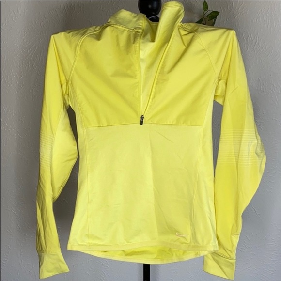 Nike Tops - Nike Dri Fit Yellow XS Half Zip Running Pullover